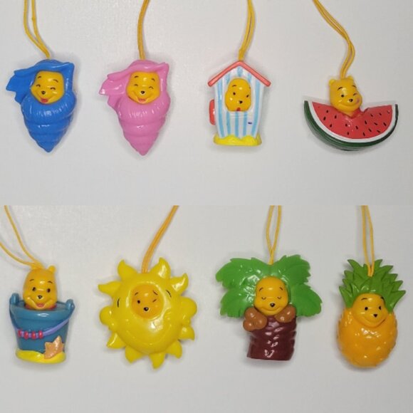 Winnie Pooh Peek-a-Pooh #14 Summer Splash Complete Series of 8 Keychain Danglers - Picture 5 of 13
